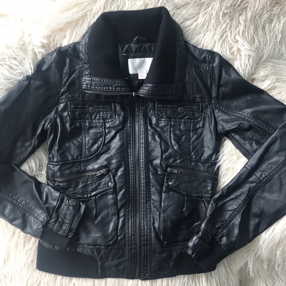 Faux Leather Moto Jacket